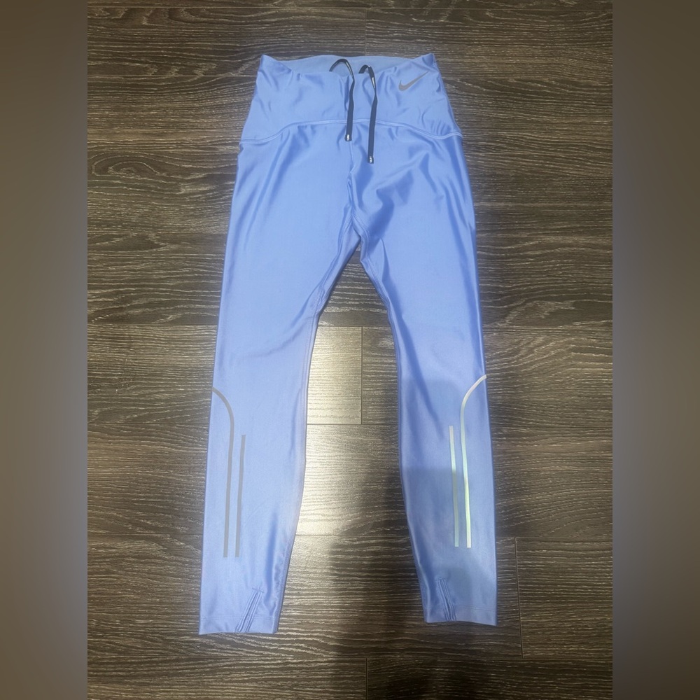 Nike Pro Running Mid Rise Compression Leggings Sky Blue Size S - Picture 4 of 5